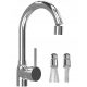  Granitan floor-standing kitchen faucet, BATTERY + VENTED, Silver