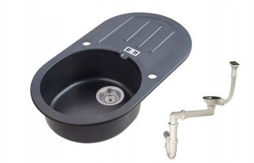  Moderno single-bowl sink, black granite