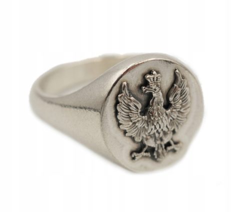  Silver men's signet ring - pattern 73 with eagle