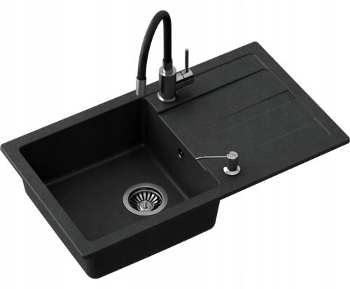 Quadron HODLER single-bowl sink, black quartz