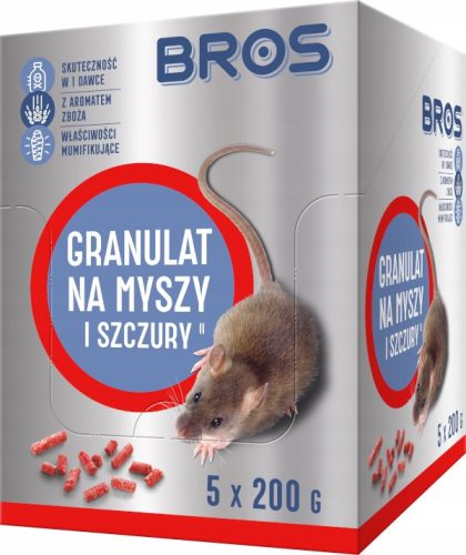 Animal Repellent Granules for Mice and Rats Bros Bag 5 x 200 g