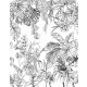 Mural photo wallpaper black and white tropical GRAPHICS