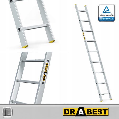 Drabest Leiter 3,46 m Aluminium 1 x 9 bis 150 kg