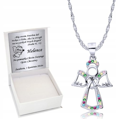  Silver Chain 925 Angel Medal Engraving