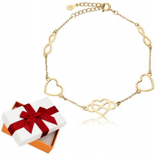  Gold Bracelet 925 Infinity Heart