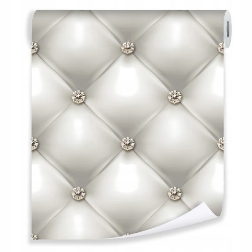 3D-STEPP wallpaper, white leather, wall wallpaper, self-adhesive