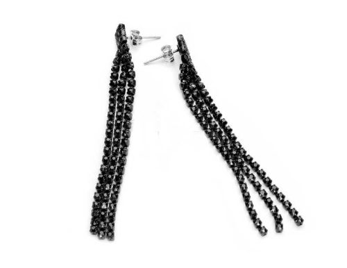  Kiara Crystal Earrings 7cm Black