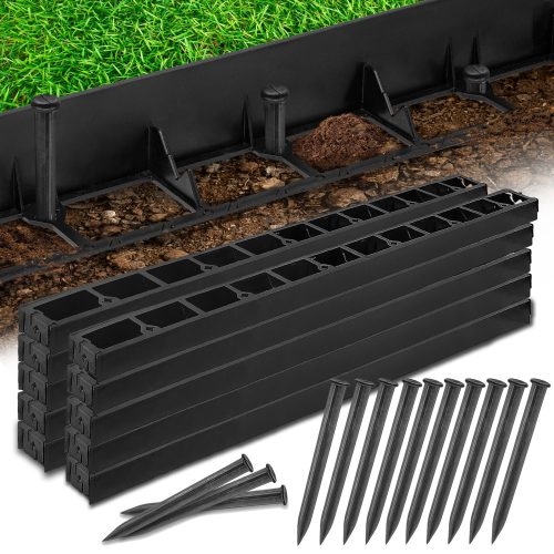 Edgings for the garden - Plastic garden edging Robkat 100 cm x 6 cm black