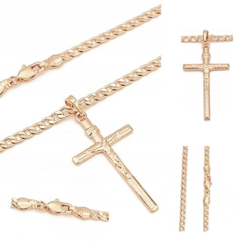  CHAIN with CROSS surgical steel 18K gold