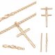  CHAIN with CROSS surgical steel 18K gold