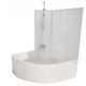 Three-part bathtub partition Red Shark, 120 x 139 cm, milky