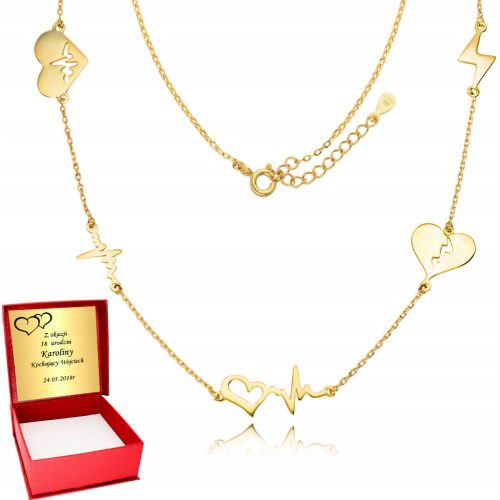  Gold Chain 925 Celebrity Heart Pulse Lightning