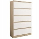  Mobene Modern Chest of Drawers 70 x 40 x 121 cm, matt Sonoma oak