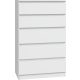  Mobene Modern Chest of Drawers 70 x 40 x 121 cm matt white