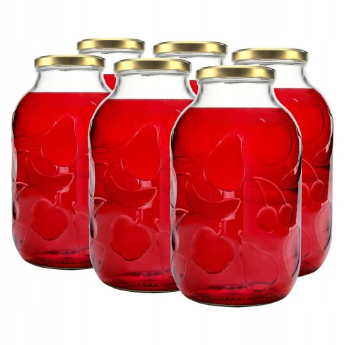 Food container 6x JAR 5L glass jar for LIQUEURS, JUICE PREPARATIONS