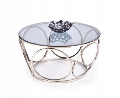  Halmar Venus round coffee table 80 x 80 x 44 cm silver