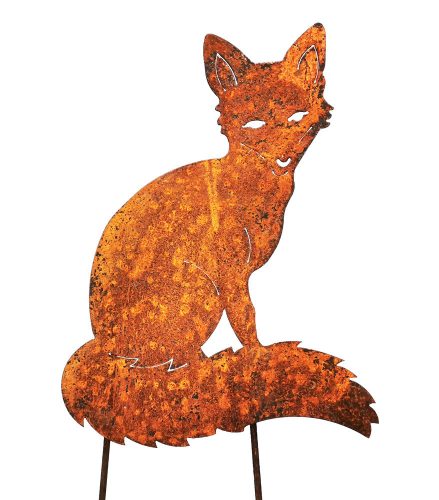  FOX made of METAL, a garden decoration to plug in. RUST