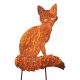  FOX made of METAL, a garden decoration to plug in. RUST