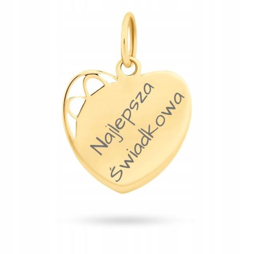  GOLD PENDANT HEART PENDANT WITH ENGRAVING 585