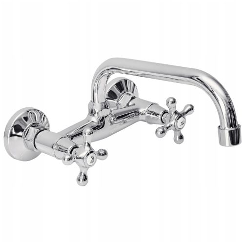 Aqui RETRO silver wall-mounted kitchen faucet