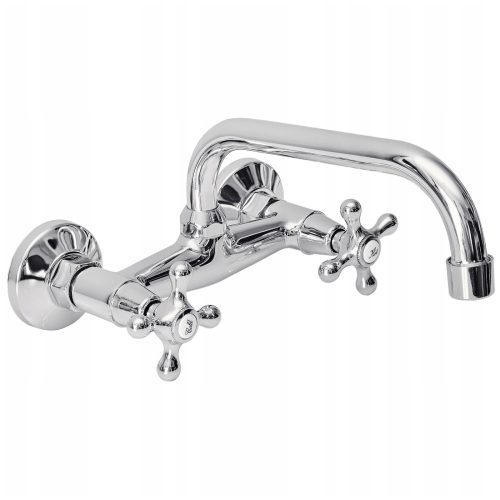 Aqui RETRO silver wall-mounted kitchen faucet