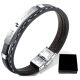  ENGRAVED leather bracelet stainless steel