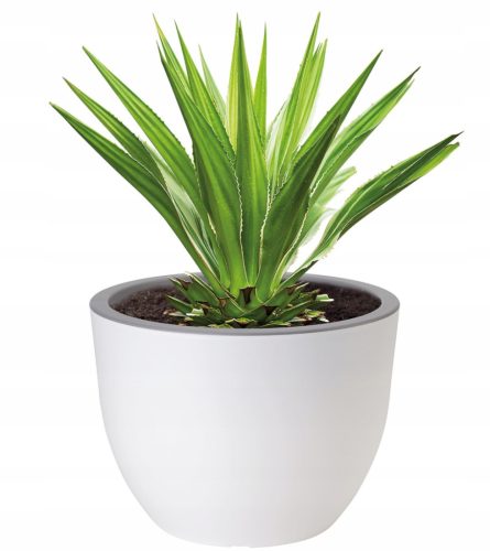  Form-Plastic flowerpot 34.5 cm x 34.5 x 25.7 cm diameter 34.5 cm plastic white, grey and silver tones