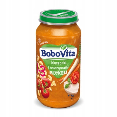  Bobovita Dinner Dumplings with vegetables and turkey from 12 months 250 g turkey, pasta, vegetables