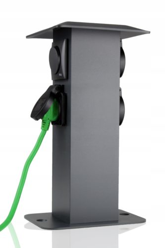  Electric garden pole with sockets and switch