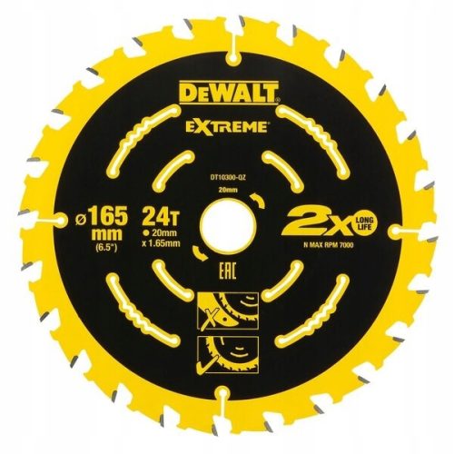  Holzsägeblatt 165 mm 24z DeWALT EXTREME DT10300