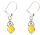  SILVER EARRINGS *yellow AMBER delicate +CERTIFICATE