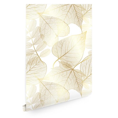 Golden Glamour Leaves Wallpaper T01582