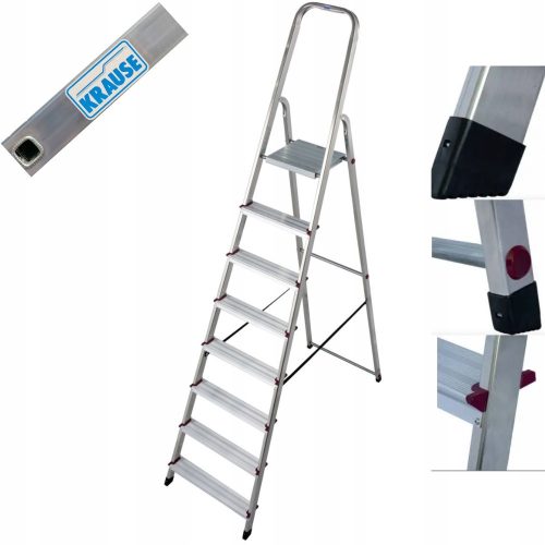 Krause Ladder 3.65 m Aluminium 1 x 8 up to 150 kg