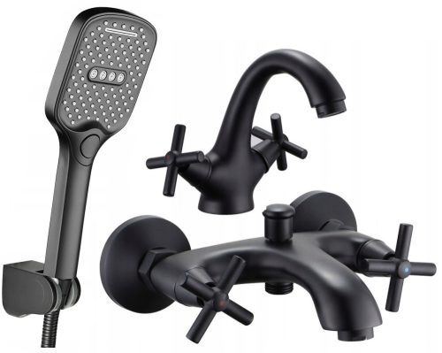 Retro Series New black wall-mounted bath and shower faucet