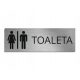 Plaque for coeducational toilet for men and women, 8 x 24 cm