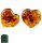  Silver stud earrings Amber Hearts