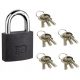 LOB padlock with key shackle