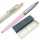  Parker blue automatic ballpoint pen, pink decorative metal ballpoint pen