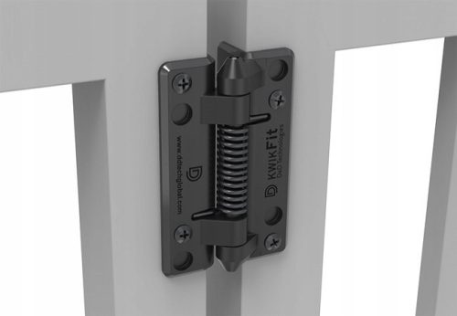 Self-closing hinges for safety barriers