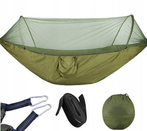 Garden and Terrace Hammocks Hammock with Bar K&M Green Shades 200 kg 250 x 120