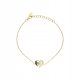  925 SILVER HEART GOLD PLATED BRACELET WITH ZIRCONIES