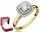  GOLD RING WITH DIAMONDS 0.50CT ENGRAVING 585