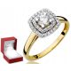  GOLD RING WITH DIAMONDS 0.50CT ENGRAVING 585