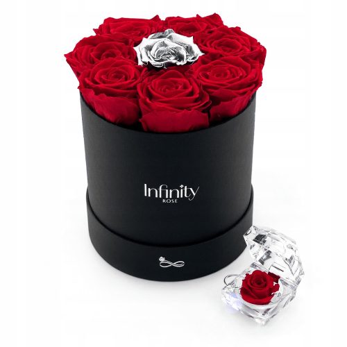 Flowers and flower boxes for Valentine's Day Flower box REAL eternal roses Engagement flowers