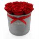 Flowers and flower boxes for Valentine's Day Grey flower box with real natural eternal roses