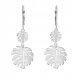  MONSTERA LEAF SILVER EARRINGS LONG SILVER 925