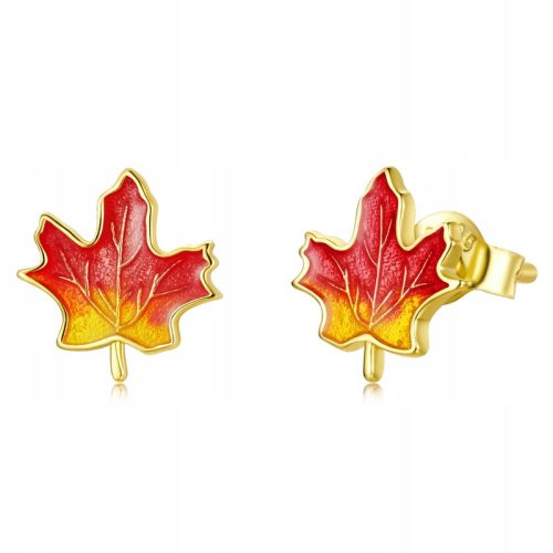  Silver earrings LEAVES IN AUTUMN COLORS S925