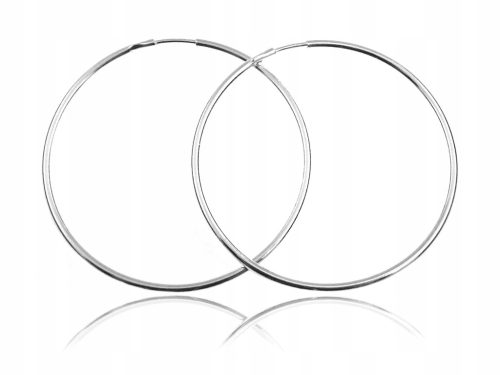  CLASSIC SILVER LARGE HOOP EARRINGS 4CM