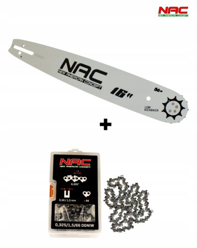 Guide bar + chain set SAW GUIDE 16" NAC, ORIGINAL CHAIN
