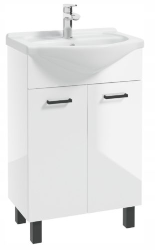 High-gloss lacquered standing cabinet with washbasin 50 cm